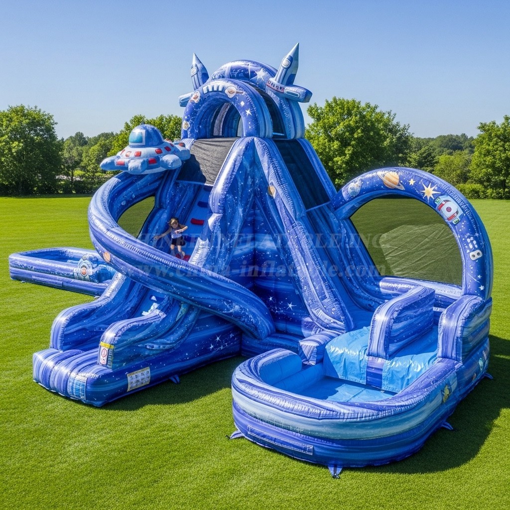 T8-8699 Space Theme Inflatable Water Slide