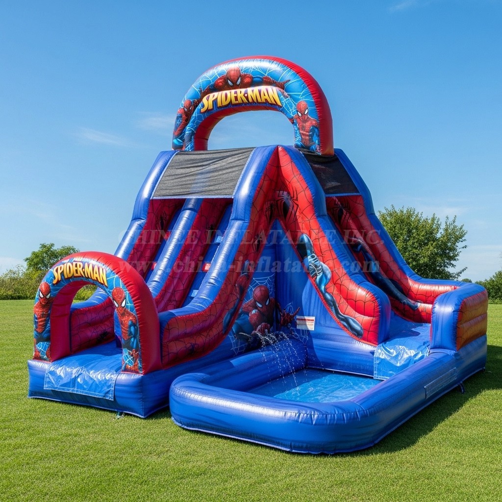 T8-8543 Spider-Man Theme Inflatable Water Slide