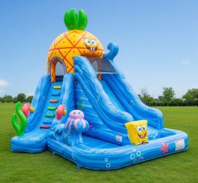T8-8702 Spongebob Theme Inflatable Water Slide