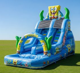 T8-8704 Spongebob Theme Inflatable Water Slide
