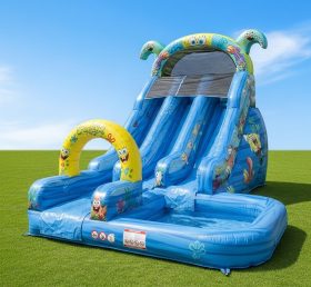 T8-8705 Spongebob Theme Inflatable Water Slide