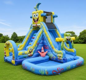 T8-8706 Spongebob Theme Inflatable Water Slide