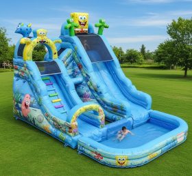 T8-8707 Spongebob Theme Inflatable Water Slide