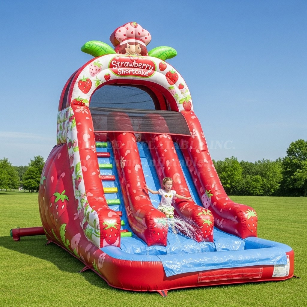 T8-8547 Strawberry Shortcake Theme Inflatable Water Slide