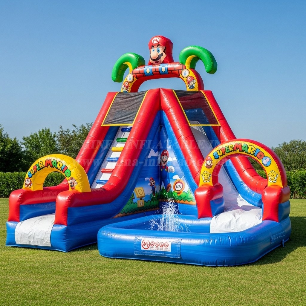 T8-8552 Super Mario Theme Inflatable Water Slide