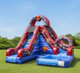 T8-8549 Superhero Theme Inflatable Water Slide