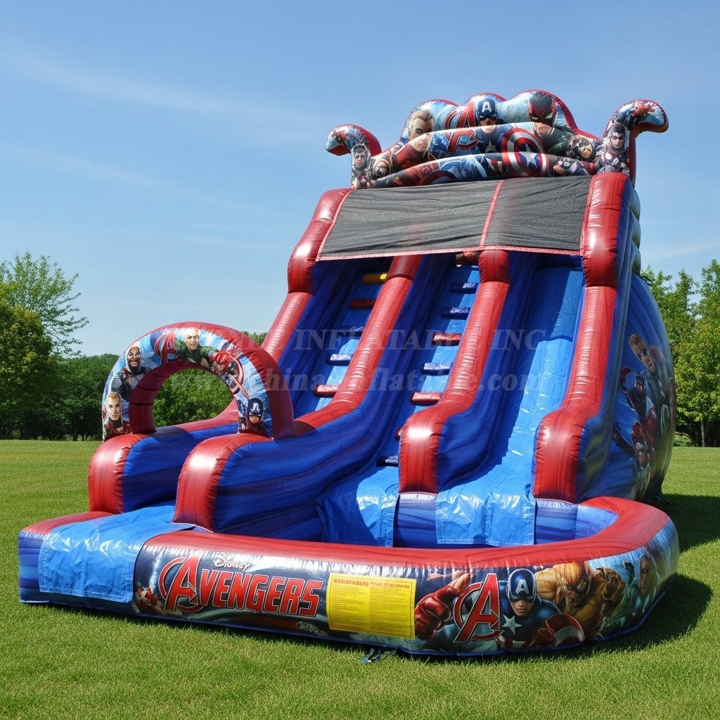T8-8555 The Avengers Theme Inflatable Water Slide