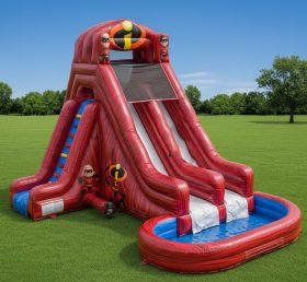 T8-8557 The Incredibles Theme Inflatable Water Slide