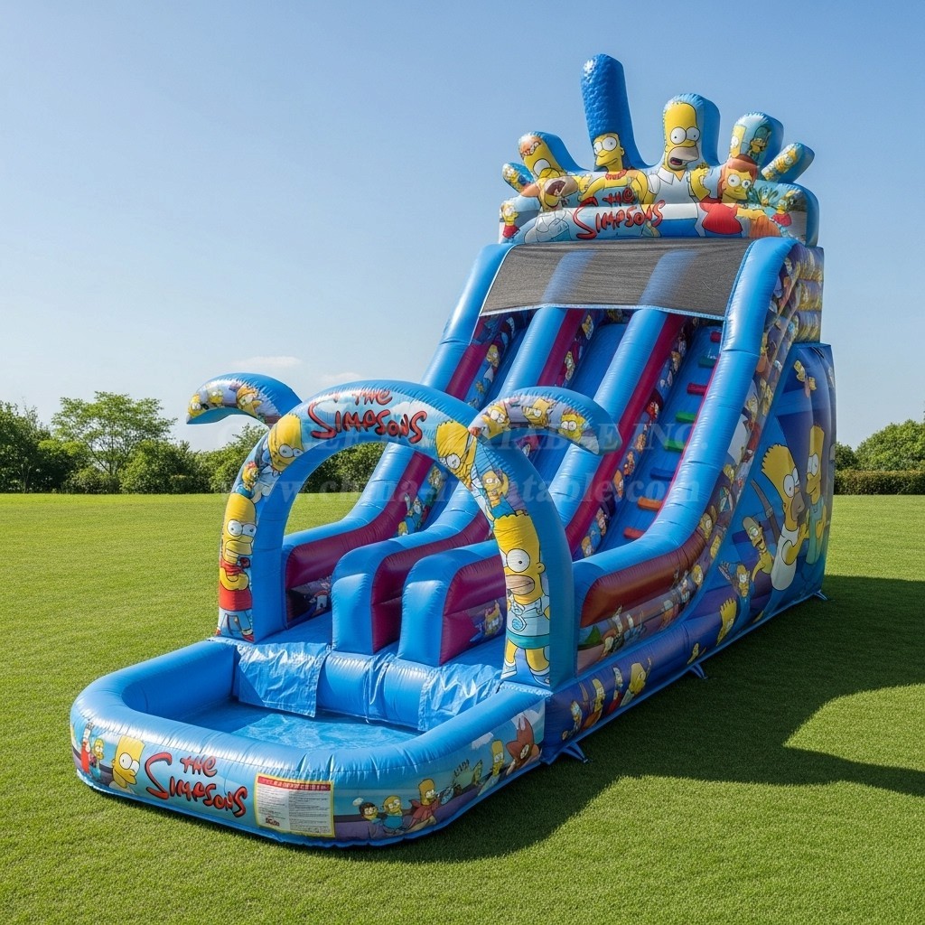 T8-8713 The Simpsons Theme Inflatable Water Slide