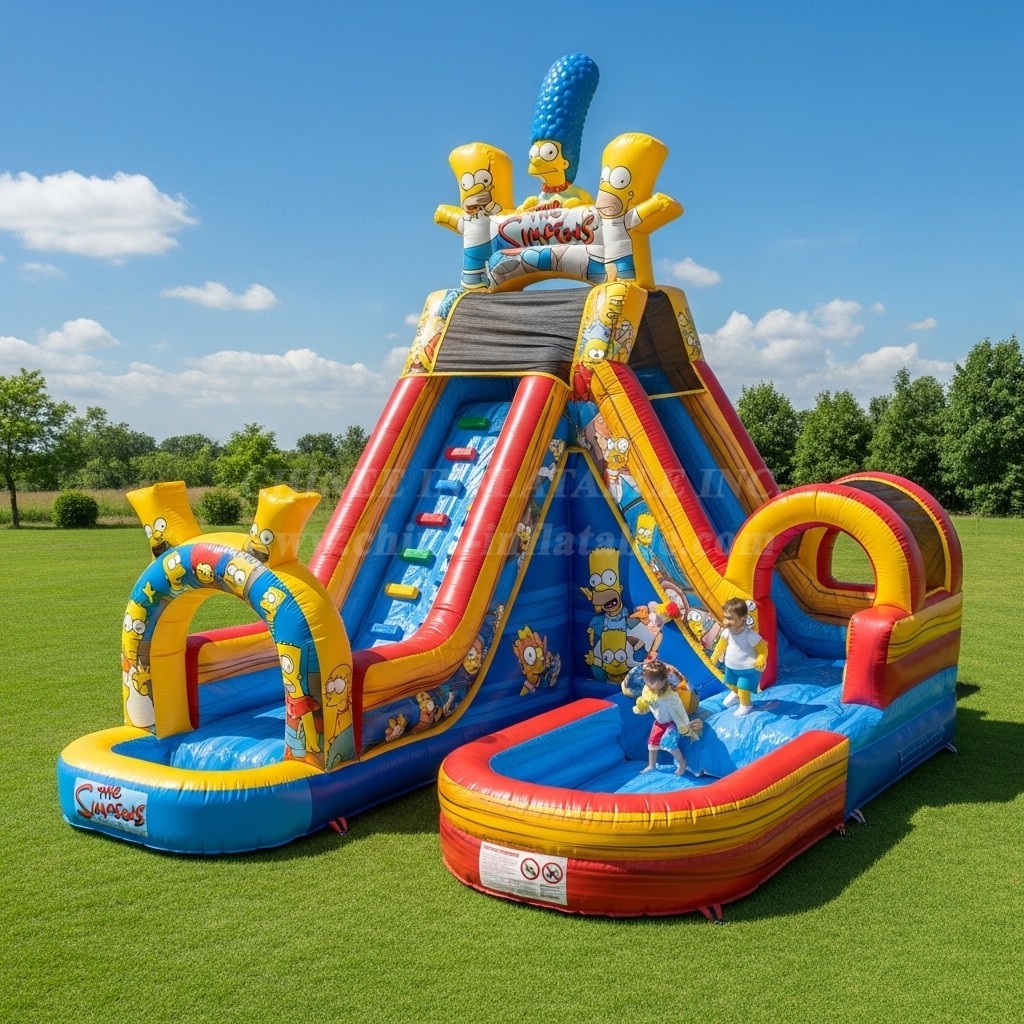 T8-8714 The Simpsons Theme Inflatable Water Slide