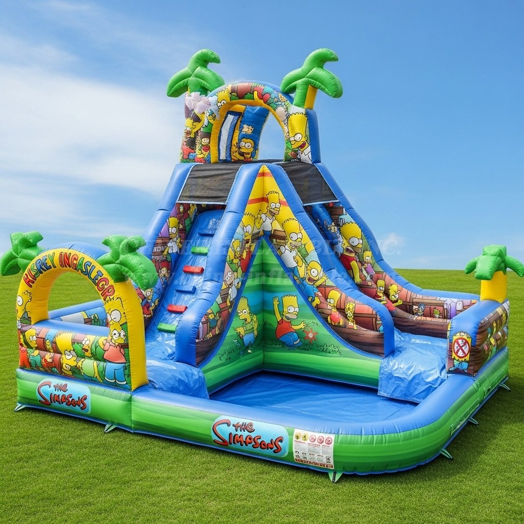 T8-8715 The Simpsons Theme Inflatable Water Slide