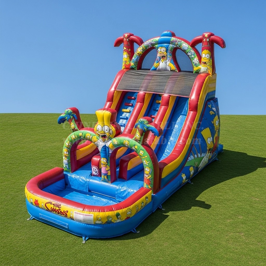 T8-8716 The Simpsons Theme Inflatable Water Slide