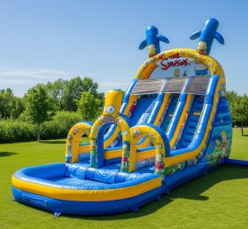 T8-8717 The Simpsons Theme Inflatable Water Slide