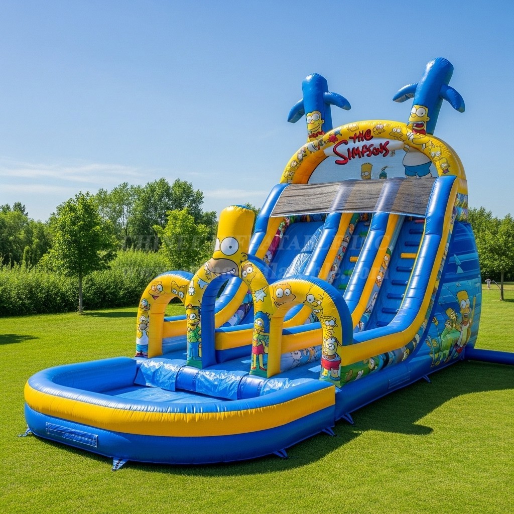 T8-8717 The Simpsons Theme Inflatable Water Slide