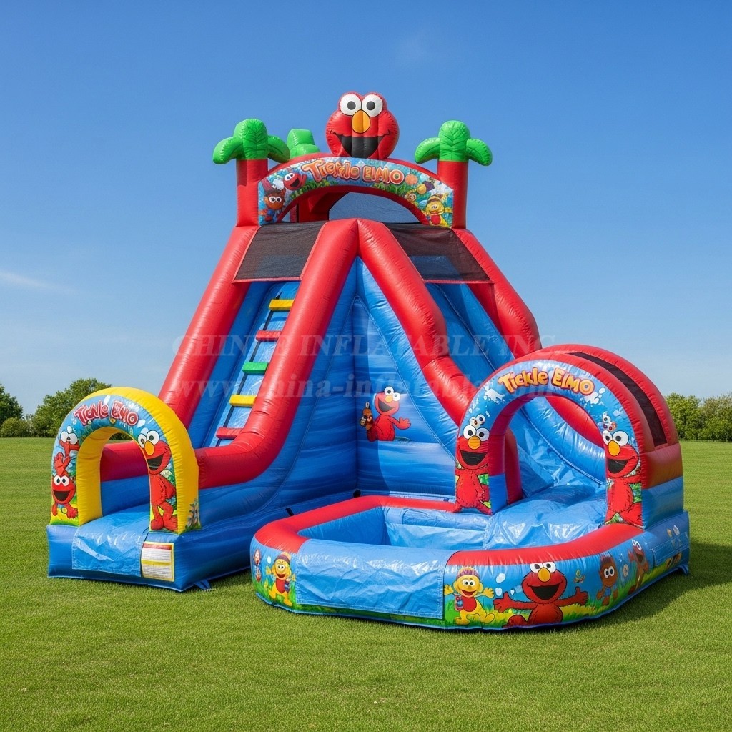 T8-8561 Tickle Me Elmo Theme Inflatable Water Slide