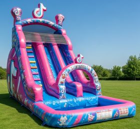 T8-8562 Tiktok Theme Inflatable Water Slide