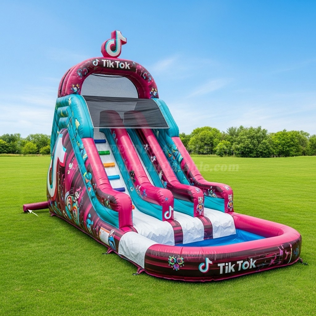 T8-8563 Tiktok Theme Inflatable Water Slide