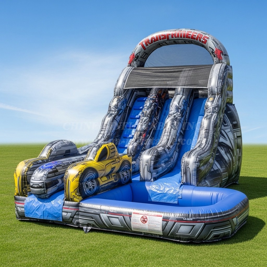 T8-8573 Transformers Theme Inflatable Water Slide