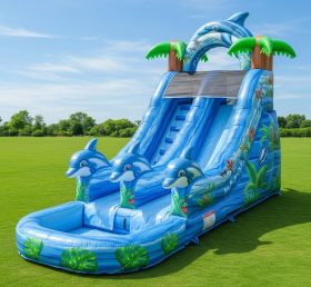 T8-8726 Tropical Theme Inflatable Water Slide
