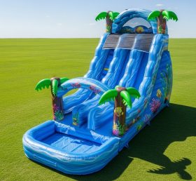 T8-8728 Tropical Theme Inflatable Water Slide