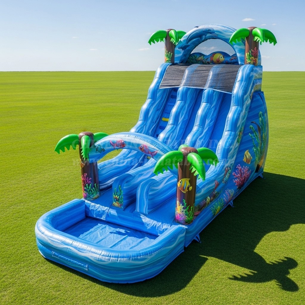 T8-8728 Tropical Theme Inflatable Water Slide