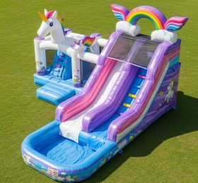 T8-8578 Unicorn Theme Inflatable Water Slide