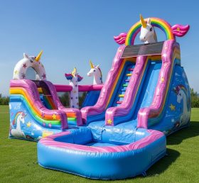 T8-8579 Unicorn Theme Inflatable Water Slide