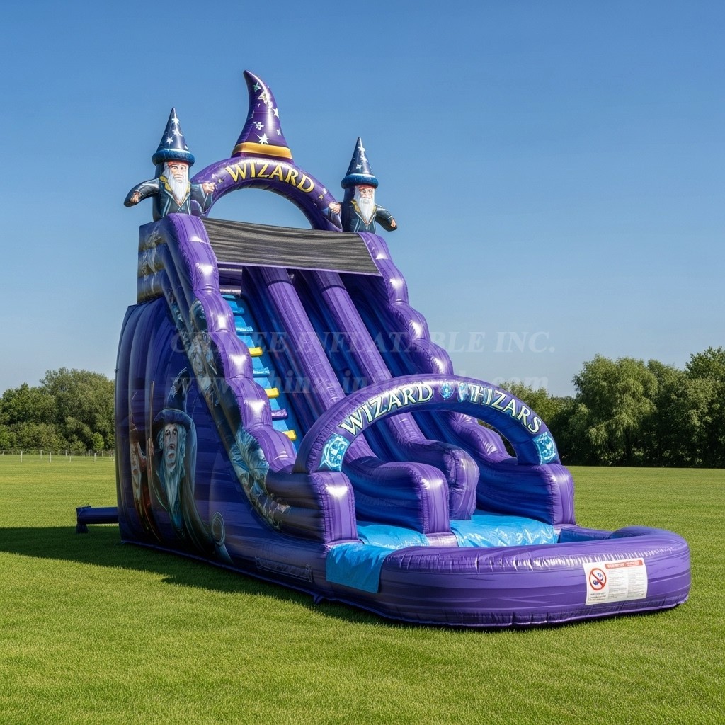 T8-8587 Wizard Theme Inflatable Water Slide