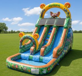T8-8591 Zootopia Theme Inflatable Water Slide