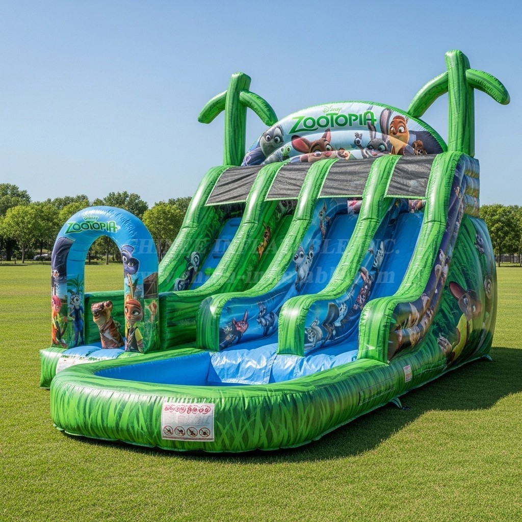T8-8730 Zootopia Theme Inflatable Water Slide