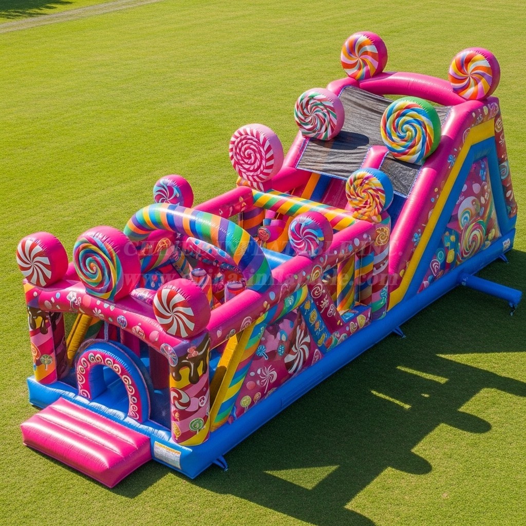 T7-3608 Candy Inflatable Obstacle Courses