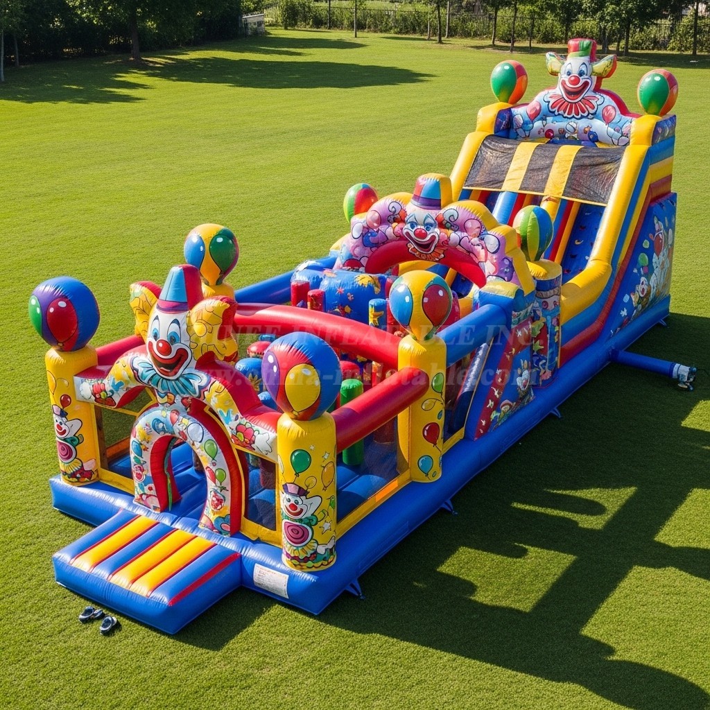 T7-3609 Clown Inflatable Obstacle Courses