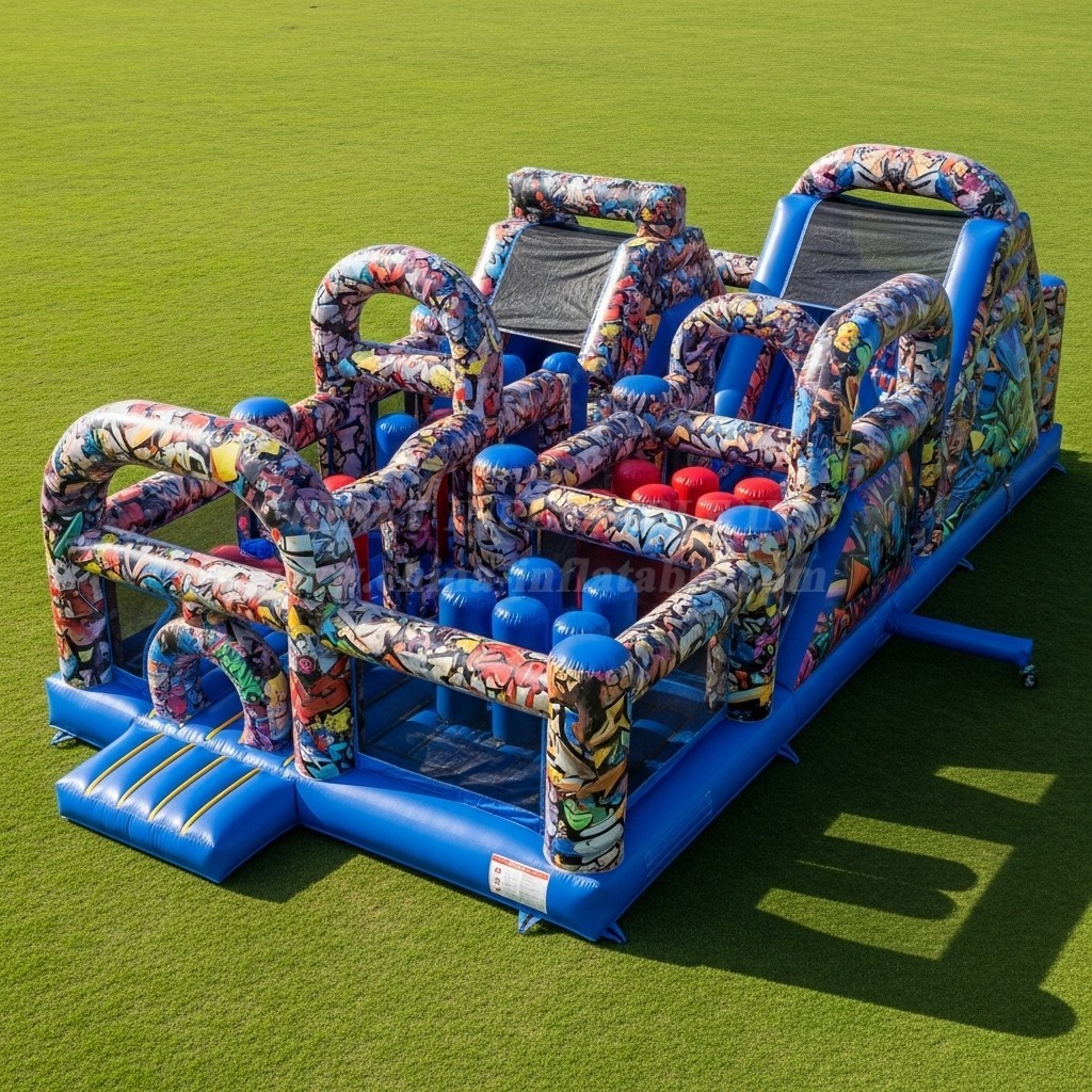 T7-3624 Graffiti Inflatable Obstacle Courses