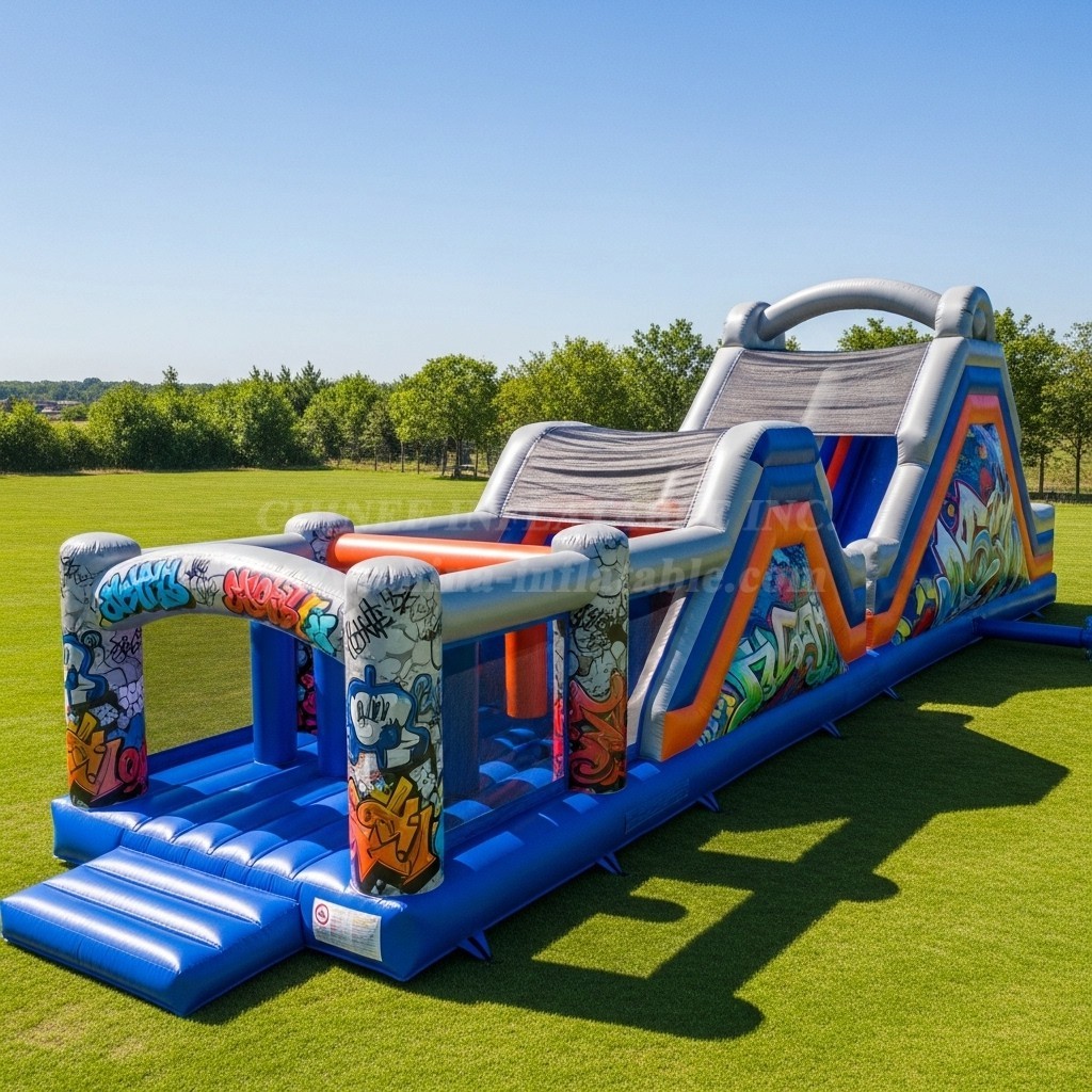 T7-3625 Graffiti Inflatable Obstacle Courses