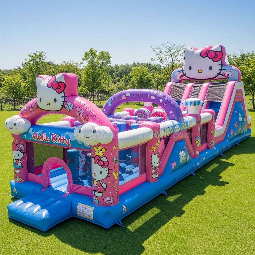 T7-3627 Hello Kitty Inflatable Obstacle Courses