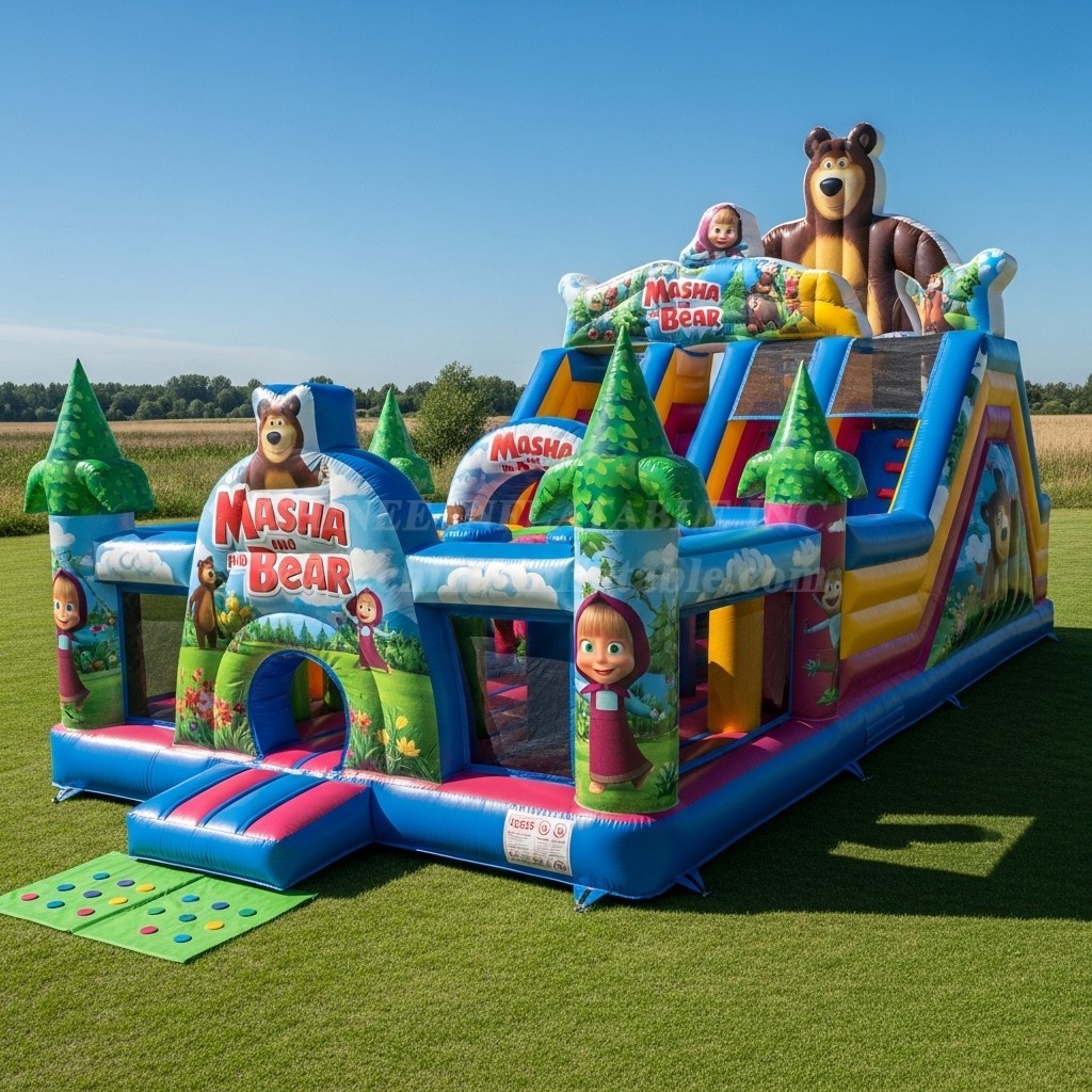 T6-6182 Masha And The Bear Inflatable Playground