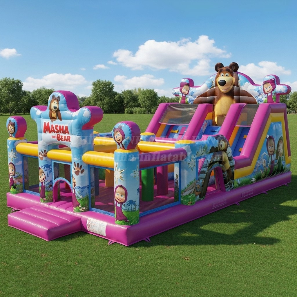 T6-6183 Masha And The Bear Inflatable Playground