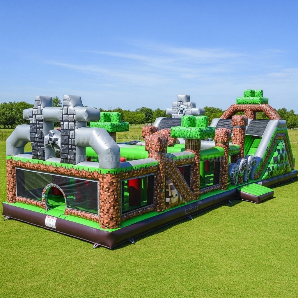 T7-3636 Minecraft Inflatable Obstacle Courses