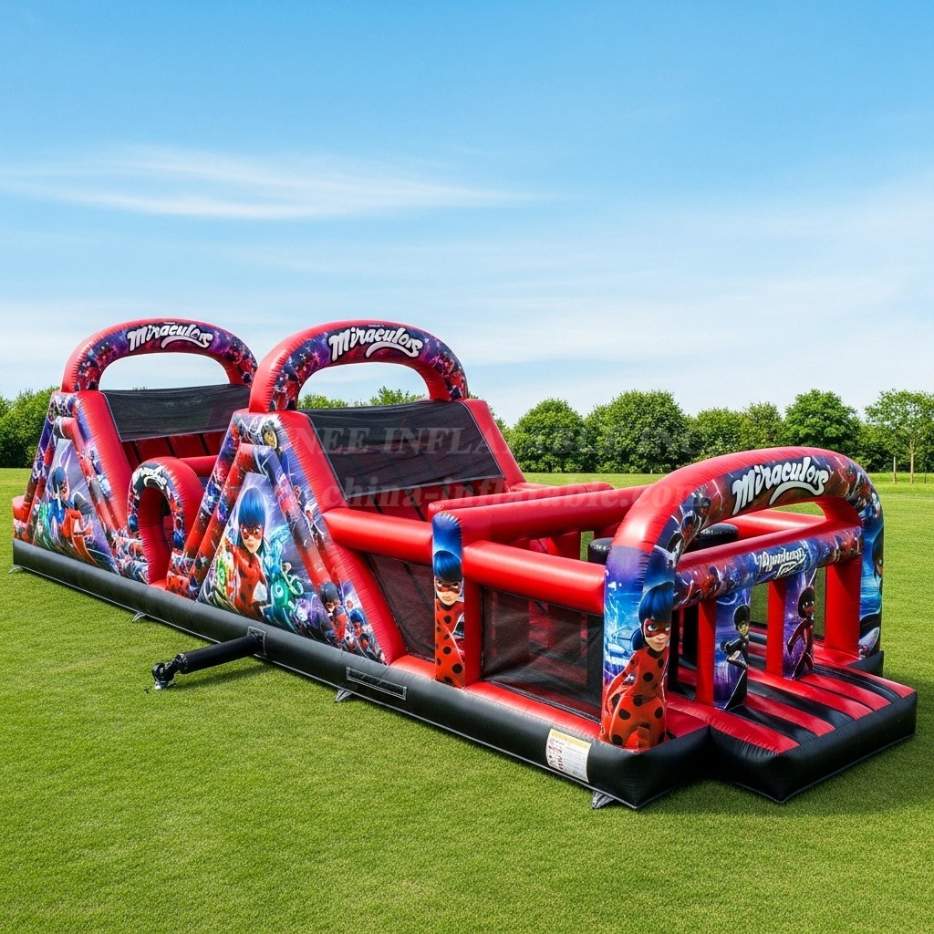 T7-3637 Miraculous Ladybug Inflatable Obstacle Courses