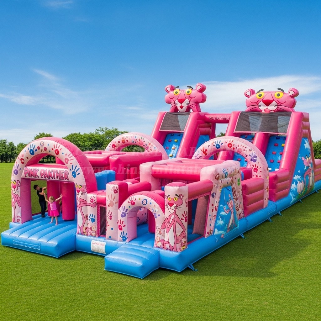 T7-3650 Pink Panther Inflatable Obstacle Courses