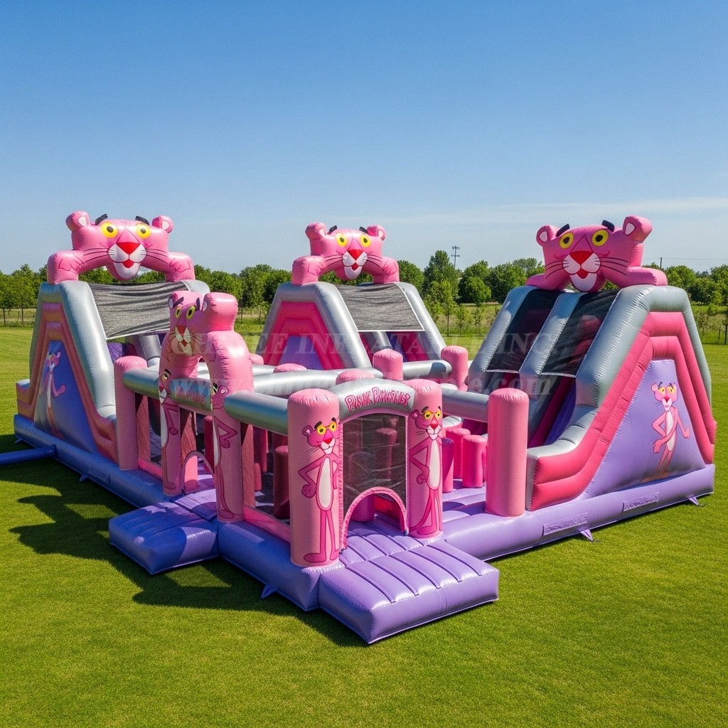 T6-6199 Pink Panther Inflatable Playground