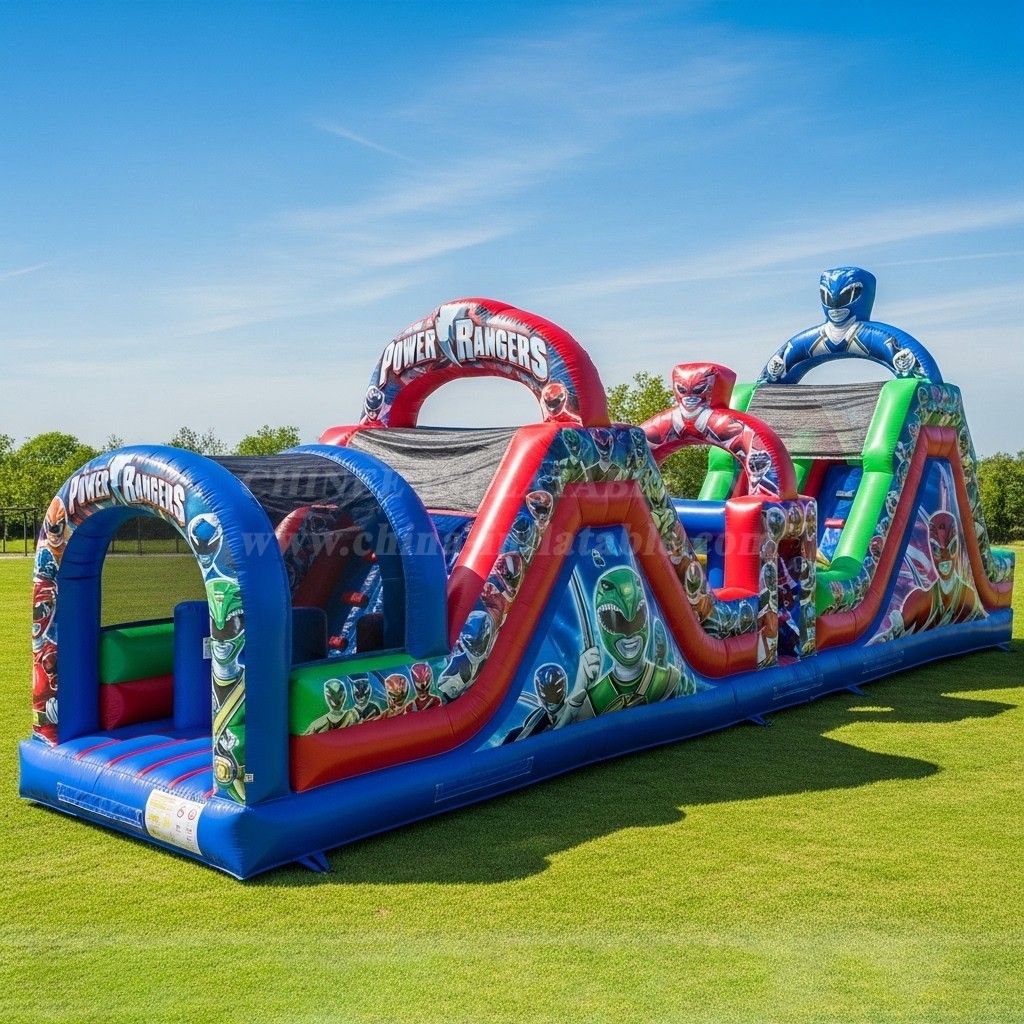 T7-3654 Power Rangers Inflatable Obstacle Courses