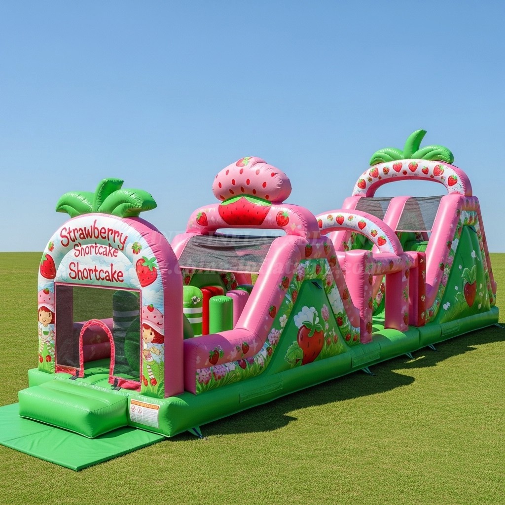 T7-3669 Strawberry Shortcake Inflatable Obstacle Courses