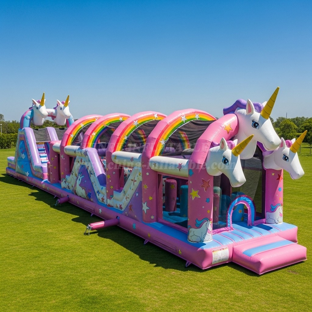 T7-3684 Unicorn Inflatable Obstacle Courses