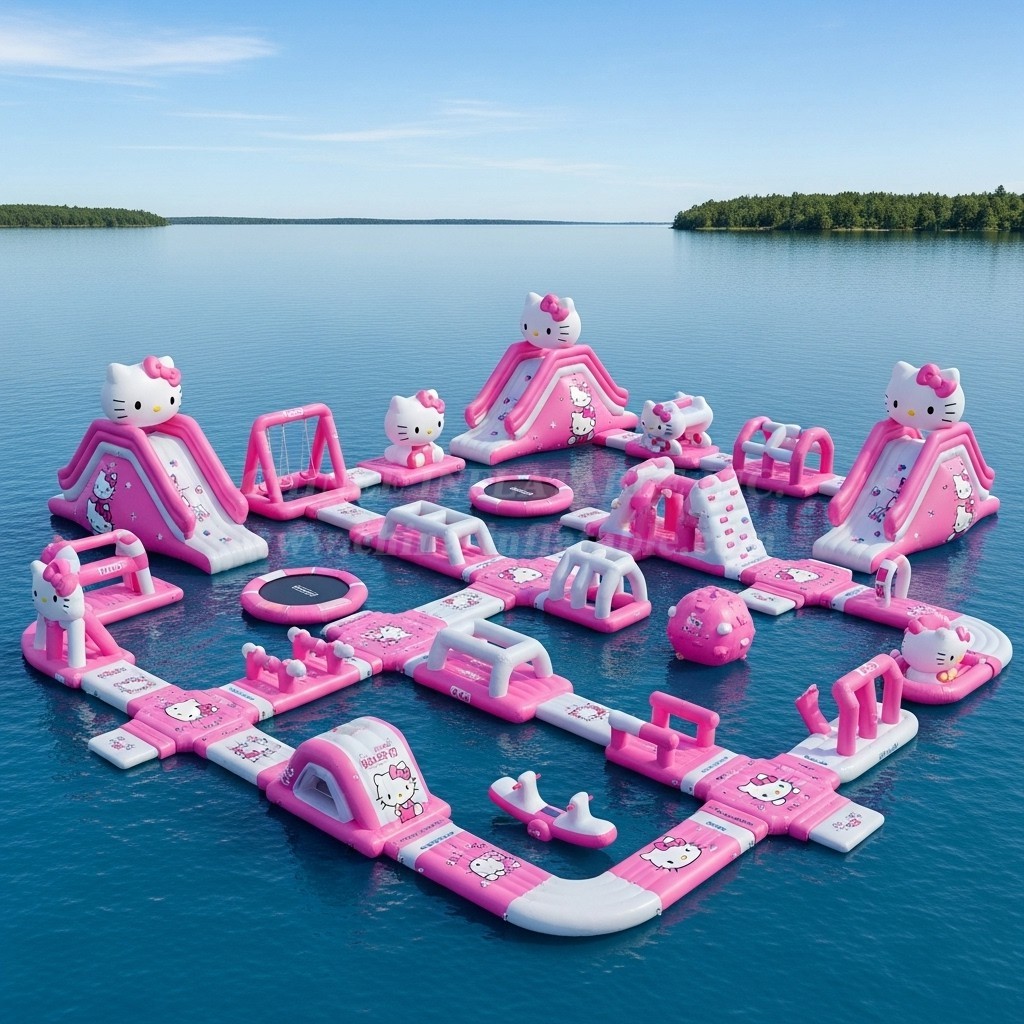 S215 Hello Kitty Theme Inflatable Water Park