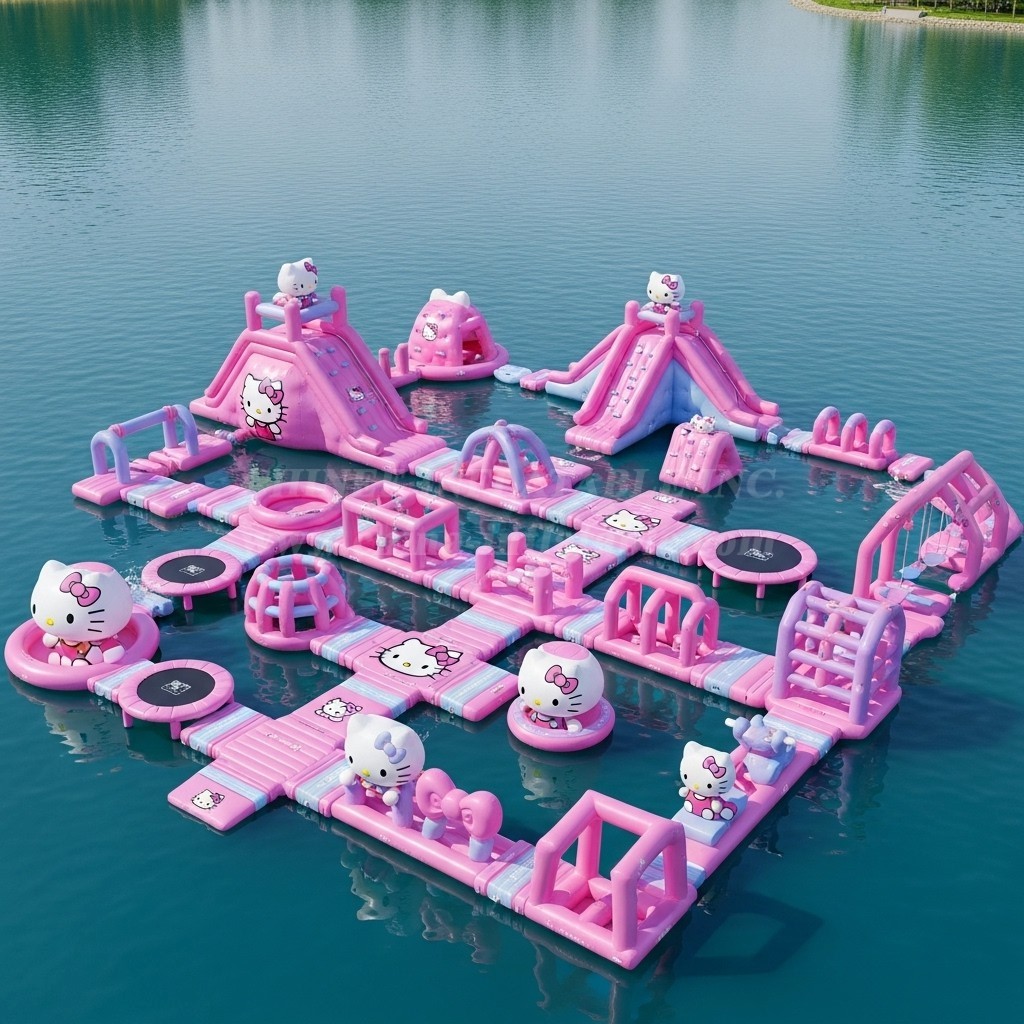 S216 Hello Kitty Theme Inflatable Water Park