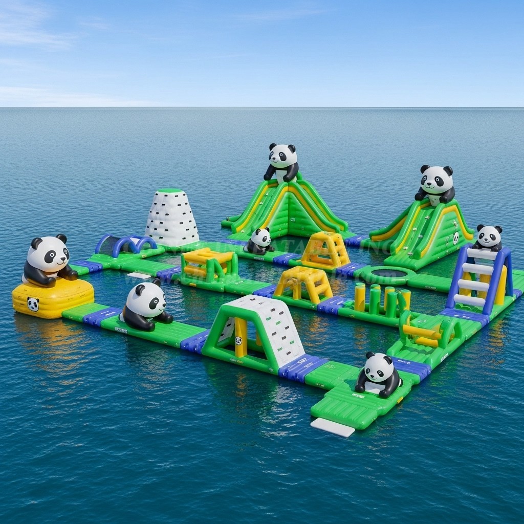 S236 Panda Theme Inflatable Water Park