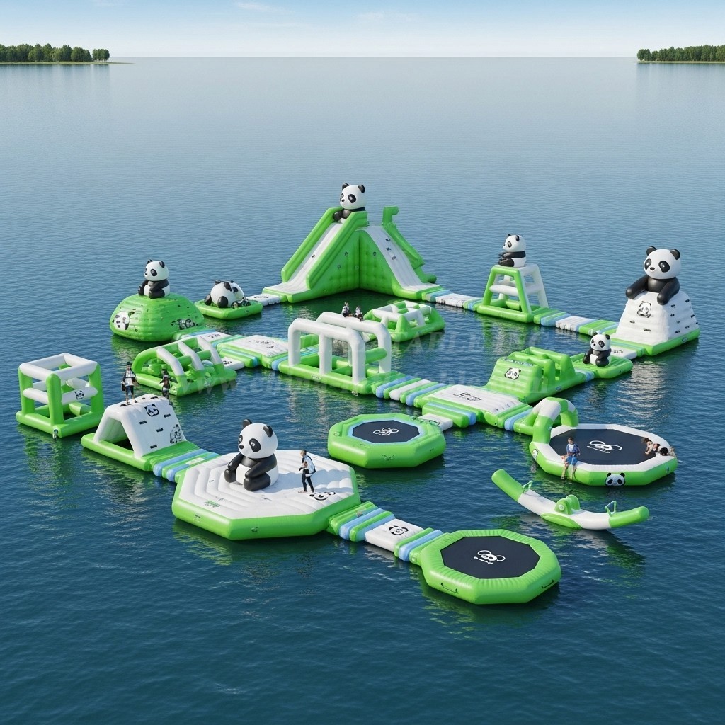 S237 Panda Theme Inflatable Water Park