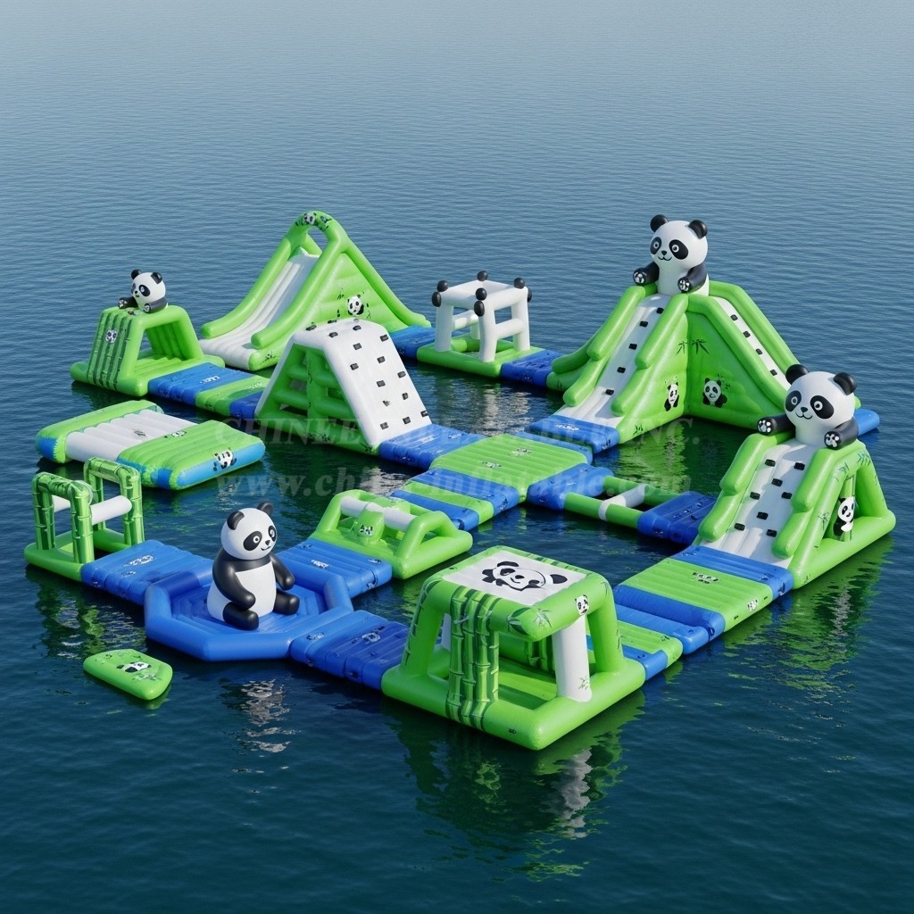 S242 Panda Theme Inflatable Water Park