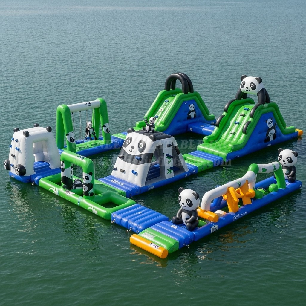 S243 Panda Theme Inflatable Water Park
